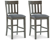 Hallanden - Black / Gray - Upholstered Barstool (Set of 2) - JaxCo Furniture