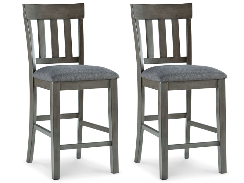 Hallanden - Black / Gray - Upholstered Barstool (Set of 2) - JaxCo Furniture