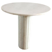Astoria - Round Genuine Marble Side End Table - White - JaxCo Furniture