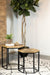 Adger - 2 Piece Hexagonal Nesting Tables - Natural And Black - JaxCo Furniture