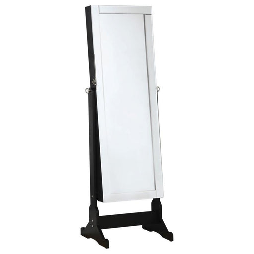 Cortez - Cheval Mirror With Jewelry Storage - Black - JaxCo Furniture