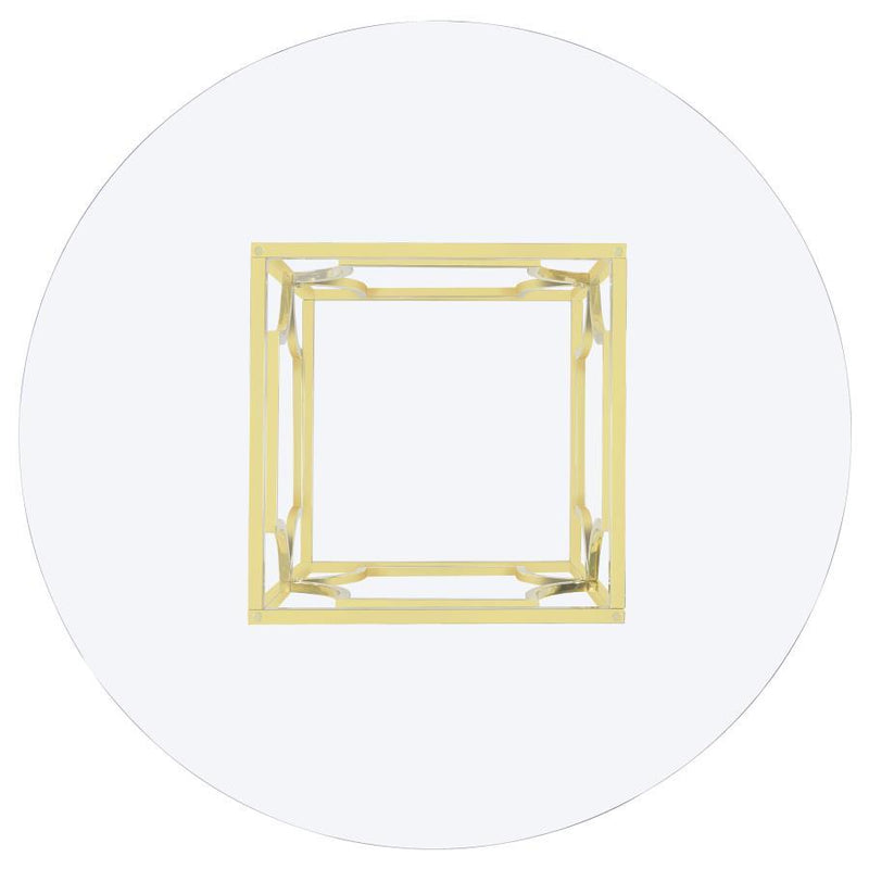 Starlight - Round Glass Top Metal Dining Table - JaxCo Furniture