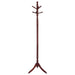 Riona - 6 Hook Freestanding Wood Coat Rack Hat Hanger - Merlot - JaxCo Furniture