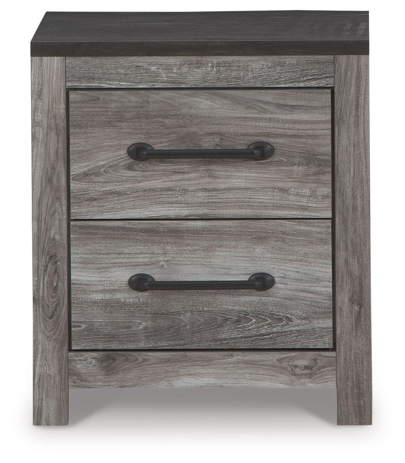 Bronyan - Dark Gray - Two Drawer Night Stand - JaxCo Furniture