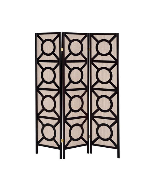 Vulcan - 3 Panel Room Divider Folding Shoji Screen - Cappuccino - JaxCo Furniture