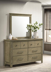 Hazlewood - 6-Drawer Bedroom Dresser With Mirror - Vineyard Oak - JaxCo Furniture