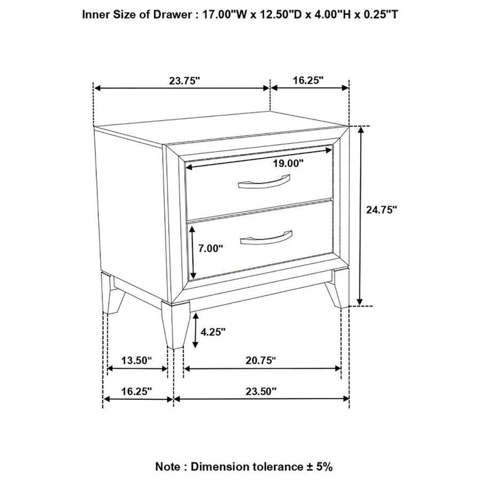 Watson - 2-Drawer Nightstand - Gray Oak - JaxCo Furniture