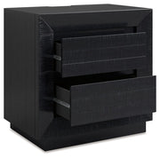 Londer - Black - Two Drawer Night Stand - JaxCo Furniture