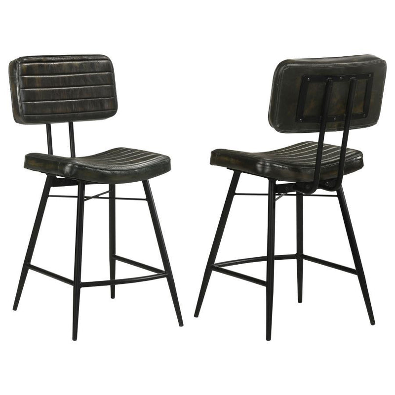 Partridge - Leather Counter Chair (Set of 2) - JaxCo Furniture