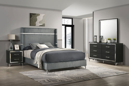 Lucia - Bedroom Set With Upholstered Wingback Panel Bed - JaxCo Furniture