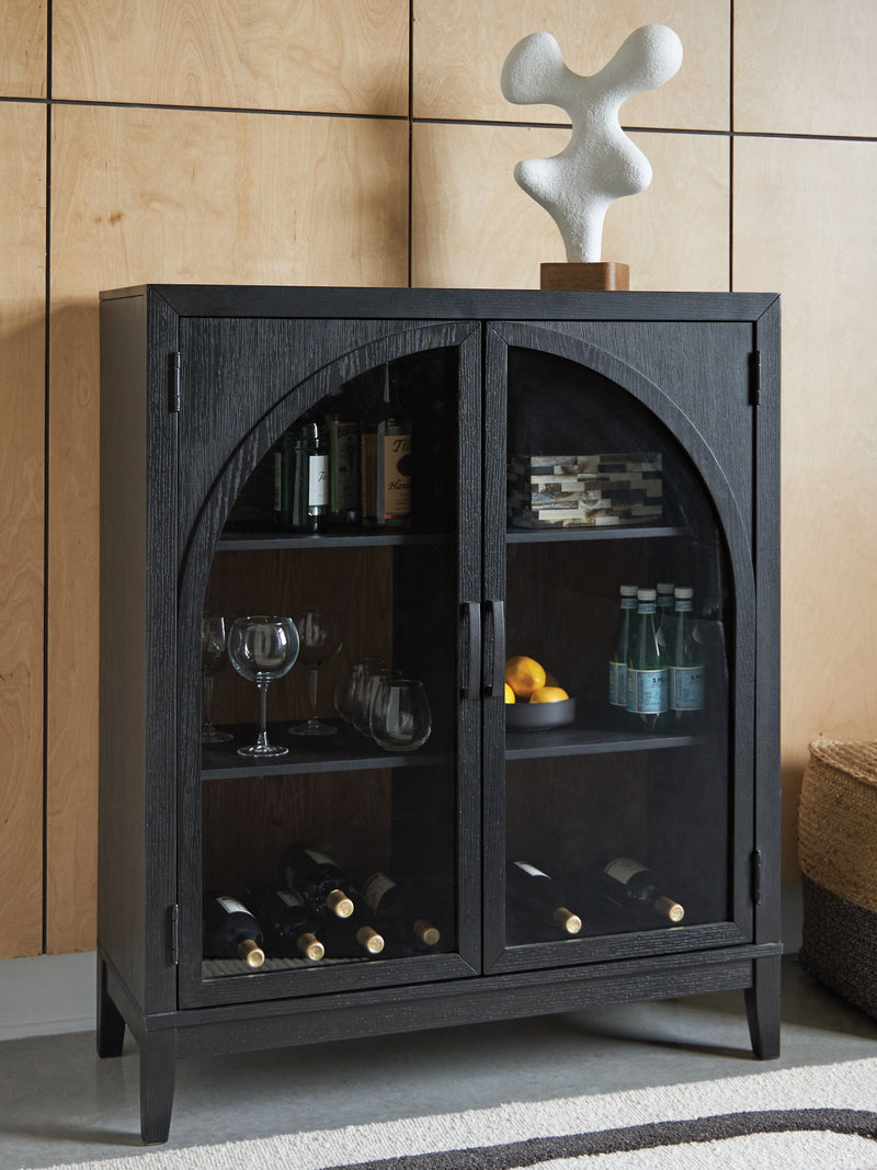 Armenleigh - Black / Brown - Bar Cabinet - JaxCo Furniture