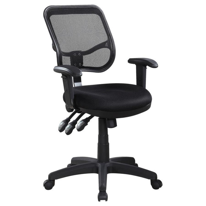 Rollo - Upholstered Adjustable Ergonomic Office Chair - Black - JaxCo Furniture