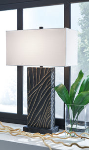 Bartlen - Black / Gold Finish - Poly Table Lamp - JaxCo Furniture