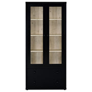 Hawthorne - 4-Shelf Glass Door Tall Cabinet With Drawers - JaxCo Furniture