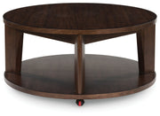 Korestone 2 - Dark Brown - Round Cocktail Table - JaxCo Furniture
