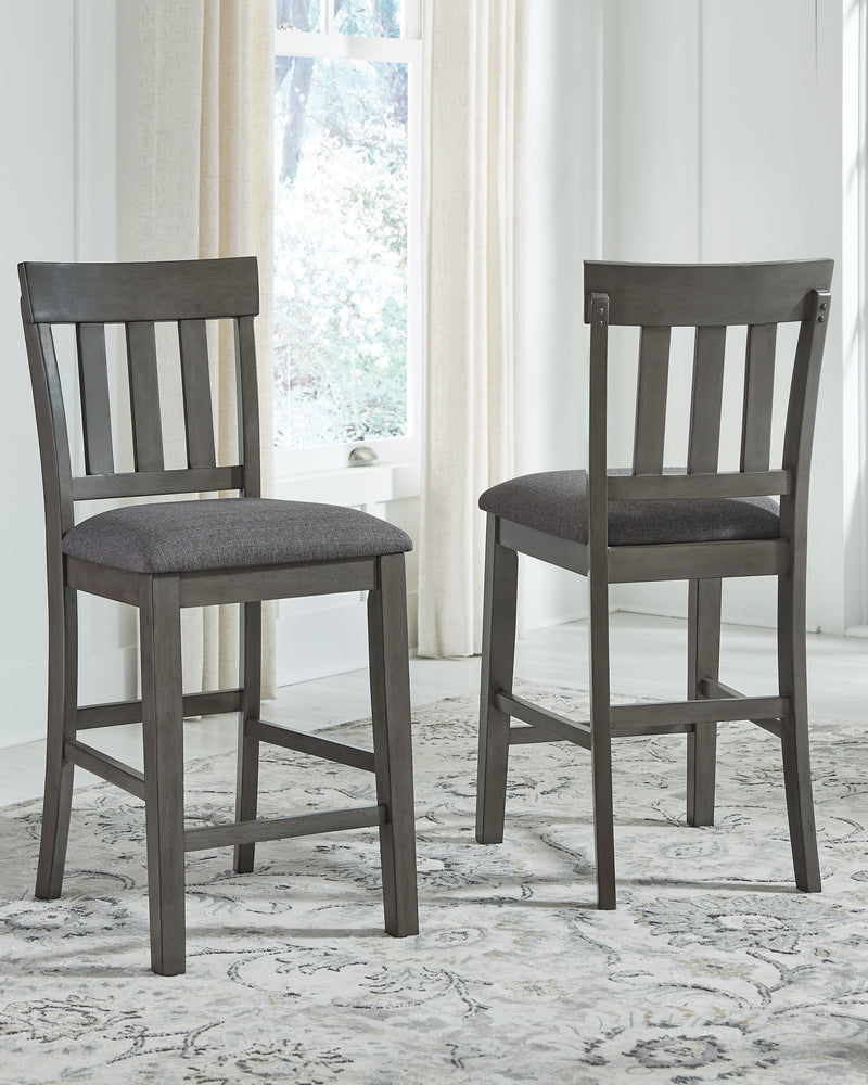 Hallanden - Black / Gray - Upholstered Barstool (Set of 2) - JaxCo Furniture