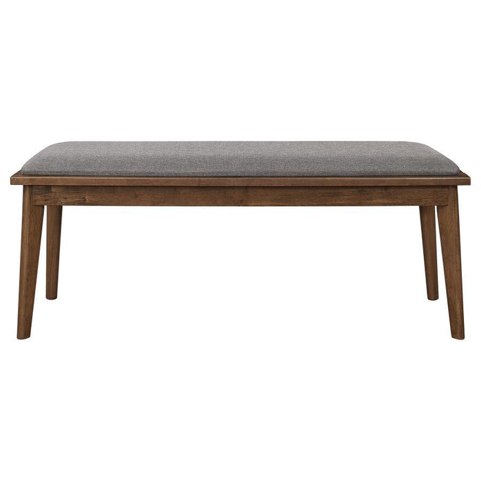 Alfredo - Upholstered Dining Bench - Gray And Natural Walnut - JaxCo Furniture