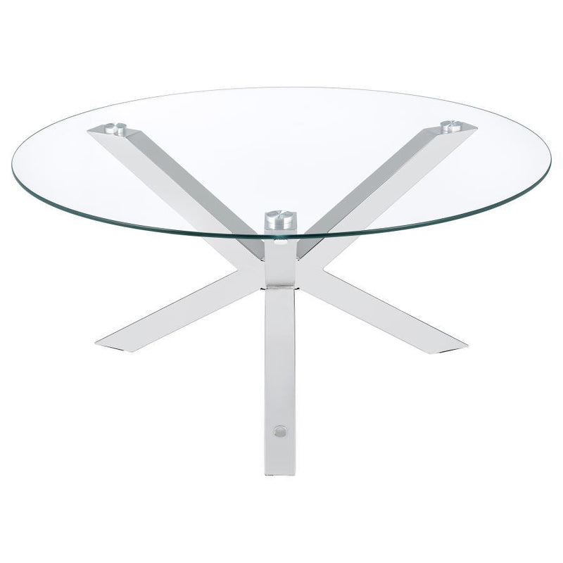 Kenzie - Round Tempered Glass Top Table - JaxCo Furniture