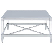Lindley - Square Tempered Mirror Acrylic Table - JaxCo Furniture