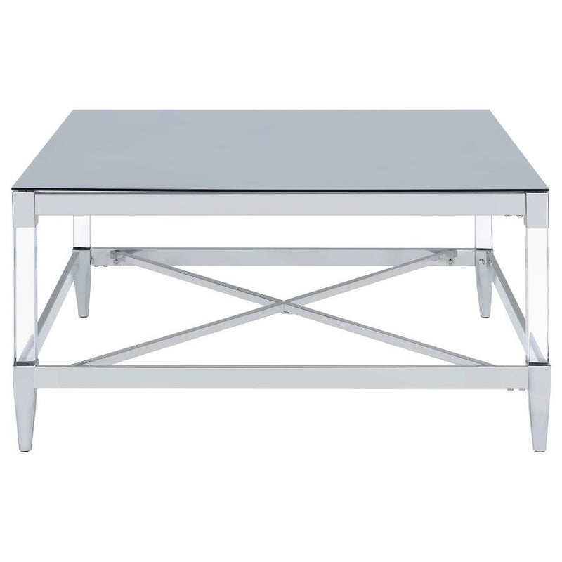 Lindley - Square Tempered Mirror Acrylic Table - JaxCo Furniture