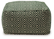 Abacy - Green / Ivory - Pouf - JaxCo Furniture