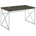 Grimma - Writing Office Desk - Rustic Gray And Chrome - JaxCo Furniture