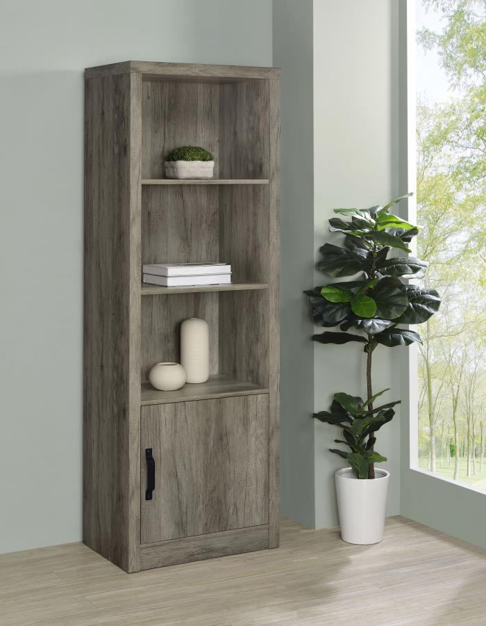 Burke - 3-Shelf Engineered Wood Media Tower - Gray Driftwood - JaxCo Furniture