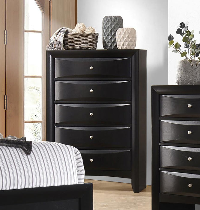 Briana - 5-Drawer Bedroom Chest - Black - JaxCo Furniture