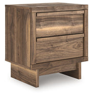 Chirason - Brown - Two Drawer Night Stand - JaxCo Furniture