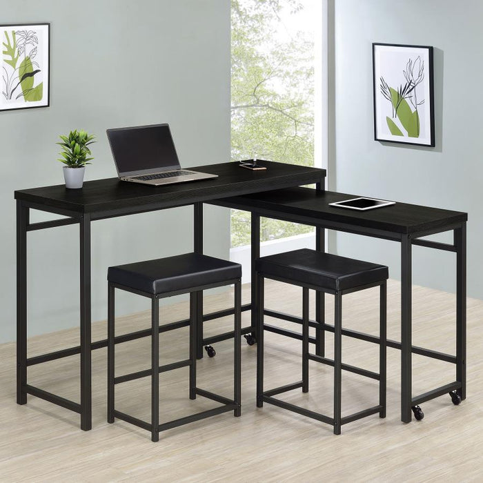 Hawes - 4 Piece Multipurpose Counter Height Table Set - Black - JaxCo Furniture