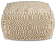 Adamont - Tan / Ivory - Pouf - JaxCo Furniture
