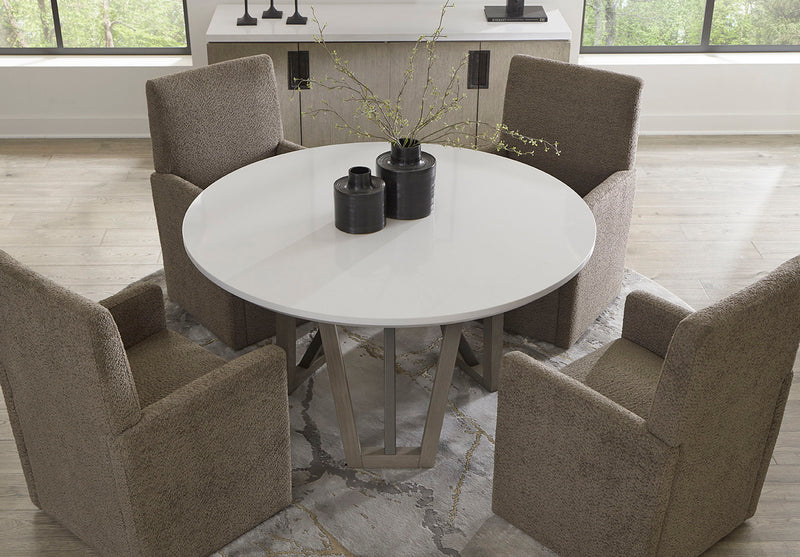 Pure Modern Dining - Upholstered Caster Chair - Himalaya Granite - JaxCo Furniture