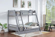 Trisha - 2-Drawer Wood Twin Over Full Bunk Bed - Gray - JaxCo Furniture