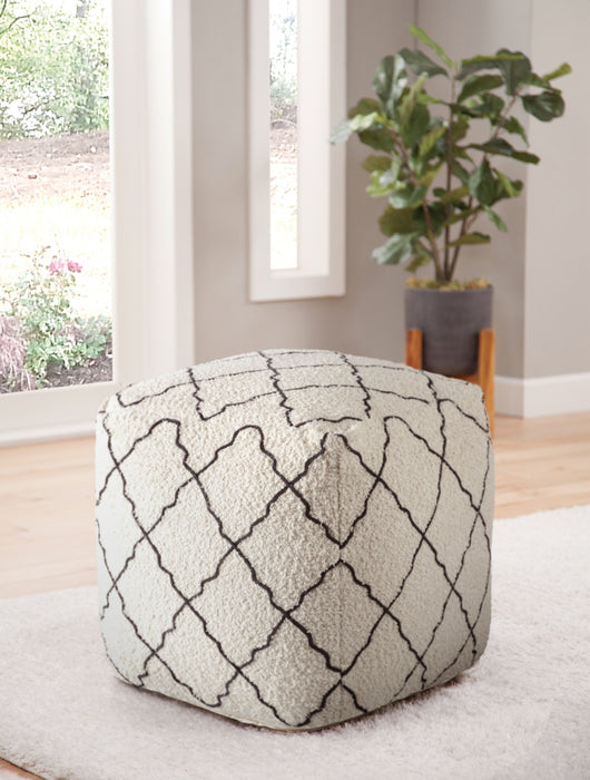 Lattice - Square Pouf - Beige - JaxCo Furniture