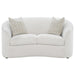 Rainn - Boucle Upholstered Sloped Arm Loveseat - Latte - JaxCo Furniture