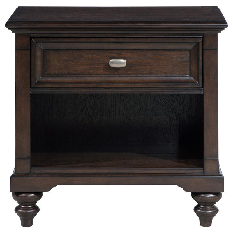 Andover - 1-Drawer Nightstand Bedside Table - Dark Oak - JaxCo Furniture