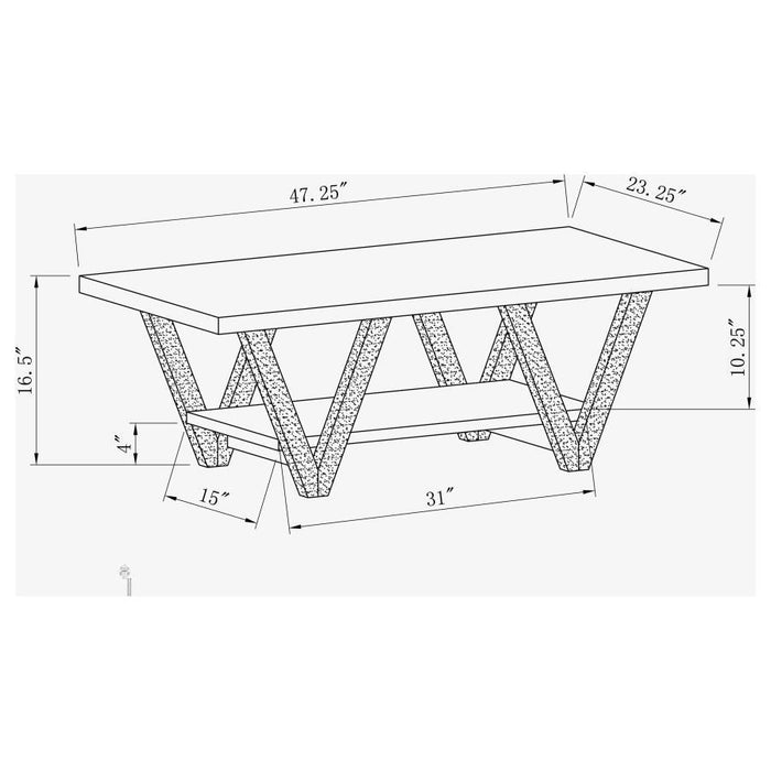 Stevens - Engineered Wood Coffee Table Antique - Gray And Black - JaxCo Furniture