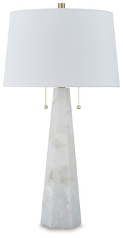 Laurellen - White - Alabaster Table Lamp - JaxCo Furniture