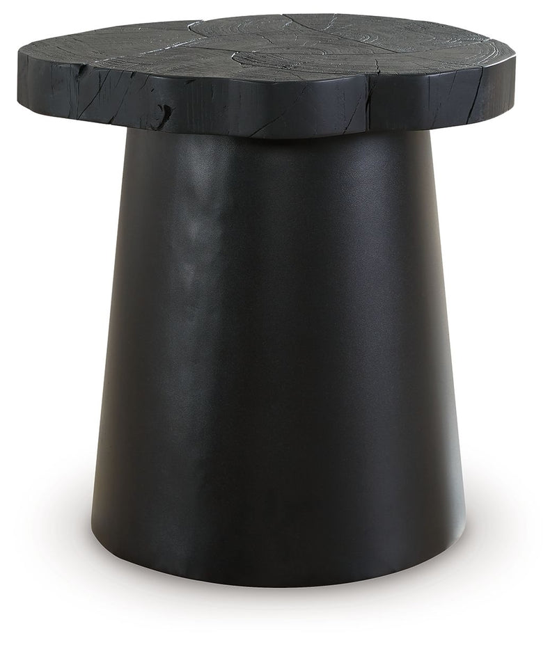 Wimbell - Black - Round End Table - JaxCo Furniture