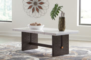 Burkhaus - White / Dark Brown - Rectangular Cocktail Table - JaxCo Furniture