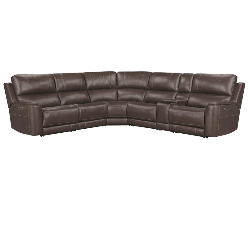 Easton - 6 Piece Zero Gravity Power Reclining Sectional With Power Adjustable Headrests - Steamboat Brown - JaxCo Furniture