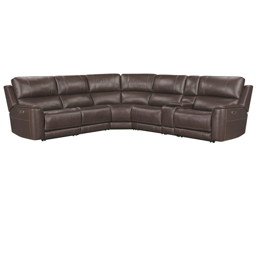 Easton - 6 Piece Zero Gravity Power Reclining Sectional With Power Adjustable Headrests - Steamboat Brown - JaxCo Furniture