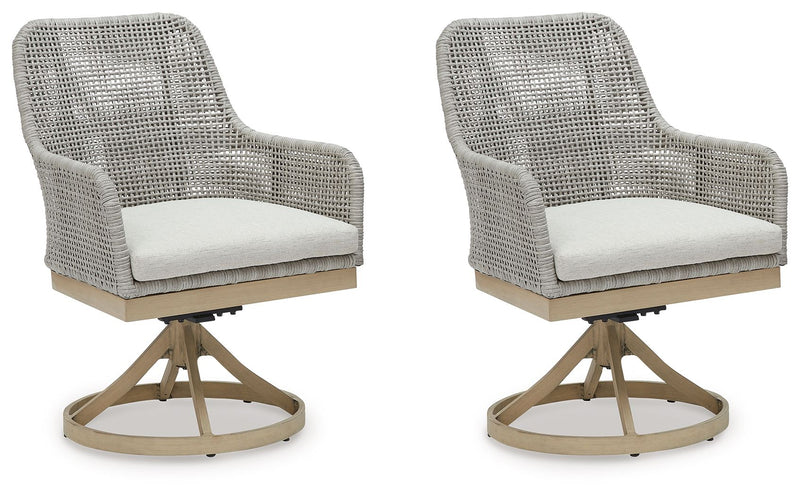 Seton Creek - Gray - Swivel Chair With Cushion (Set of 2) - JaxCo Furniture