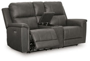 Bleckley - Power Reclining Loveseat With Console / Adjustable Headrest - JaxCo Furniture