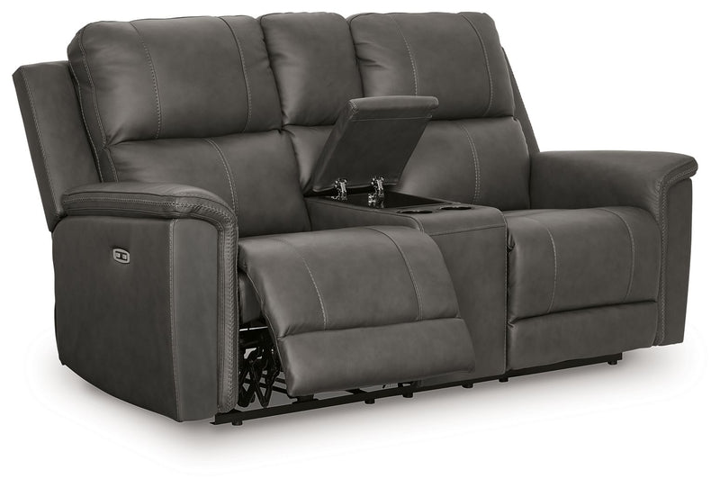 Bleckley - Power Reclining Loveseat With Console / Adjustable Headrest - JaxCo Furniture