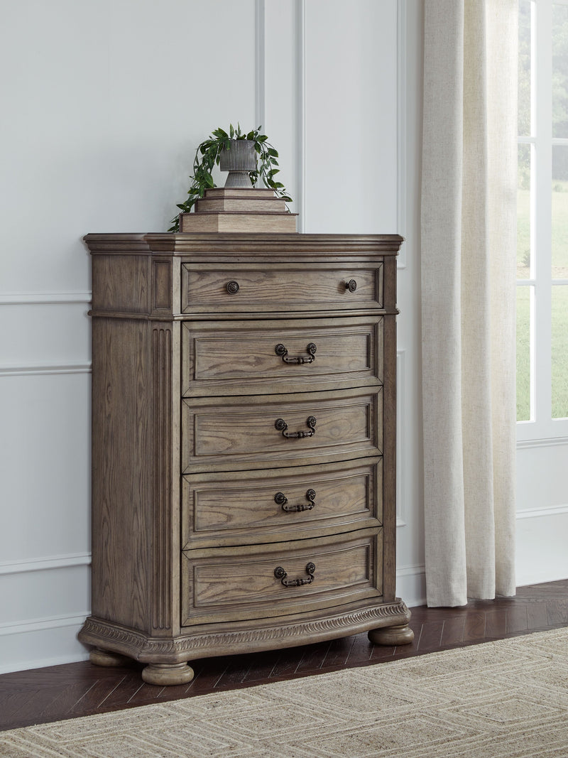 Ardenfield - Light Brown - Five Drawer Chest - JaxCo Furniture
