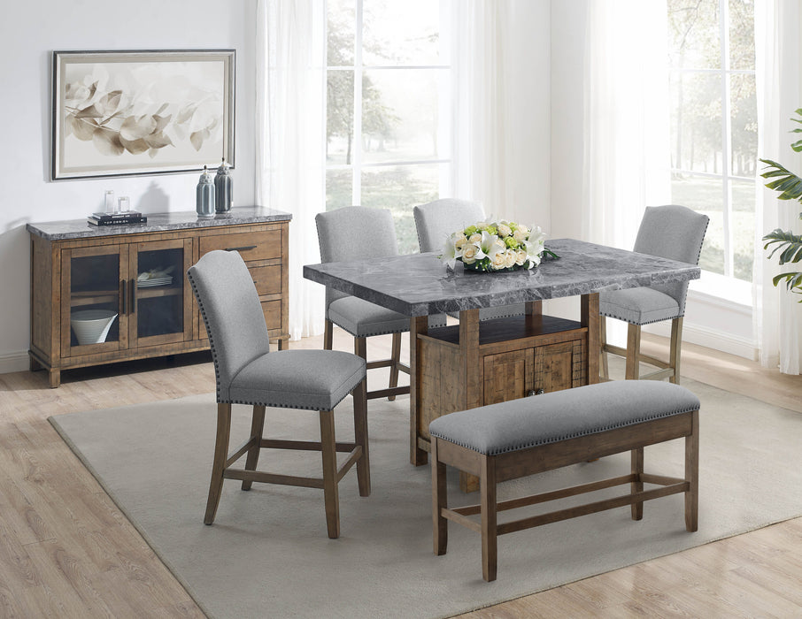 Grayson - Counter Dining Set - Distressed Wood Base - JaxCo Furniture