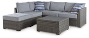Petal Road - Gray - Loveseat Sectional, Ottoman, Table Set (Set of 4) - JaxCo Furniture