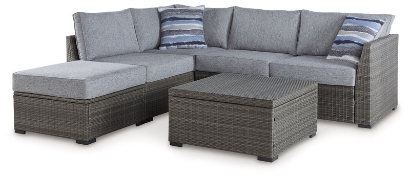 Petal Road - Gray - Loveseat Sectional, Ottoman, Table Set (Set of 4) - JaxCo Furniture