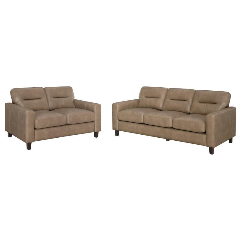 Scotland - Faux Leather Upholstered Sofa Set - JaxCo Furniture